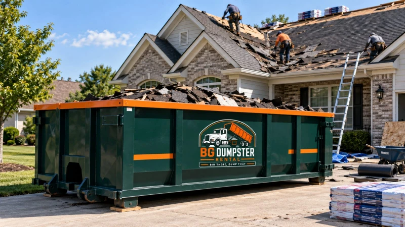 Roofing Dumpster Guide: Sizes, Weight Limits & What to Know Before Renting 1 Roofing dumpster rental in Bowling Green KY - roll-off dumpster for shingle disposal